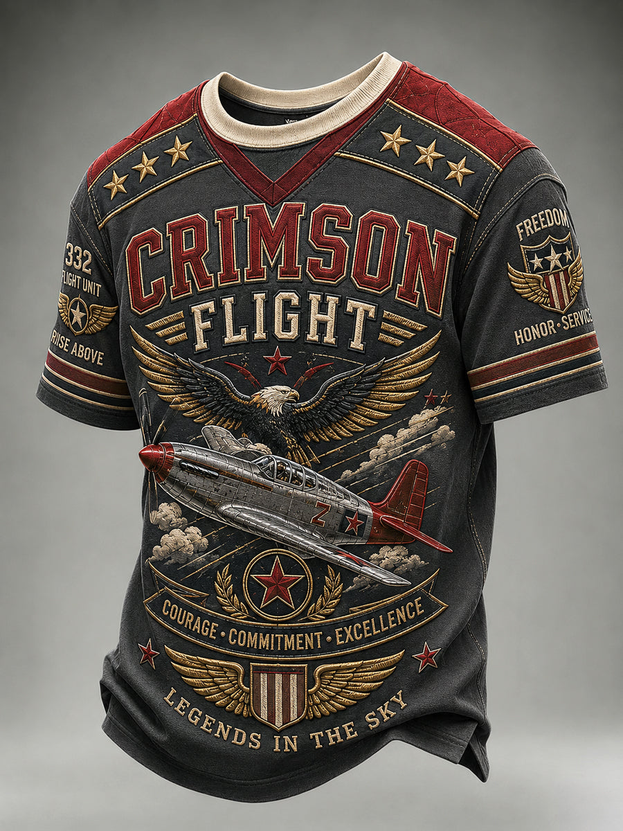 Retro Pilot Inspired Casual T-Shirt