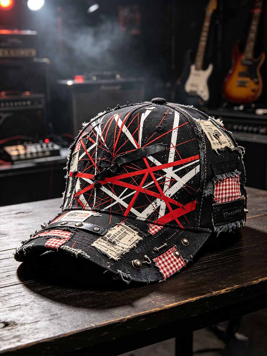 Men's Vintage Van Halen Print Casual Hat