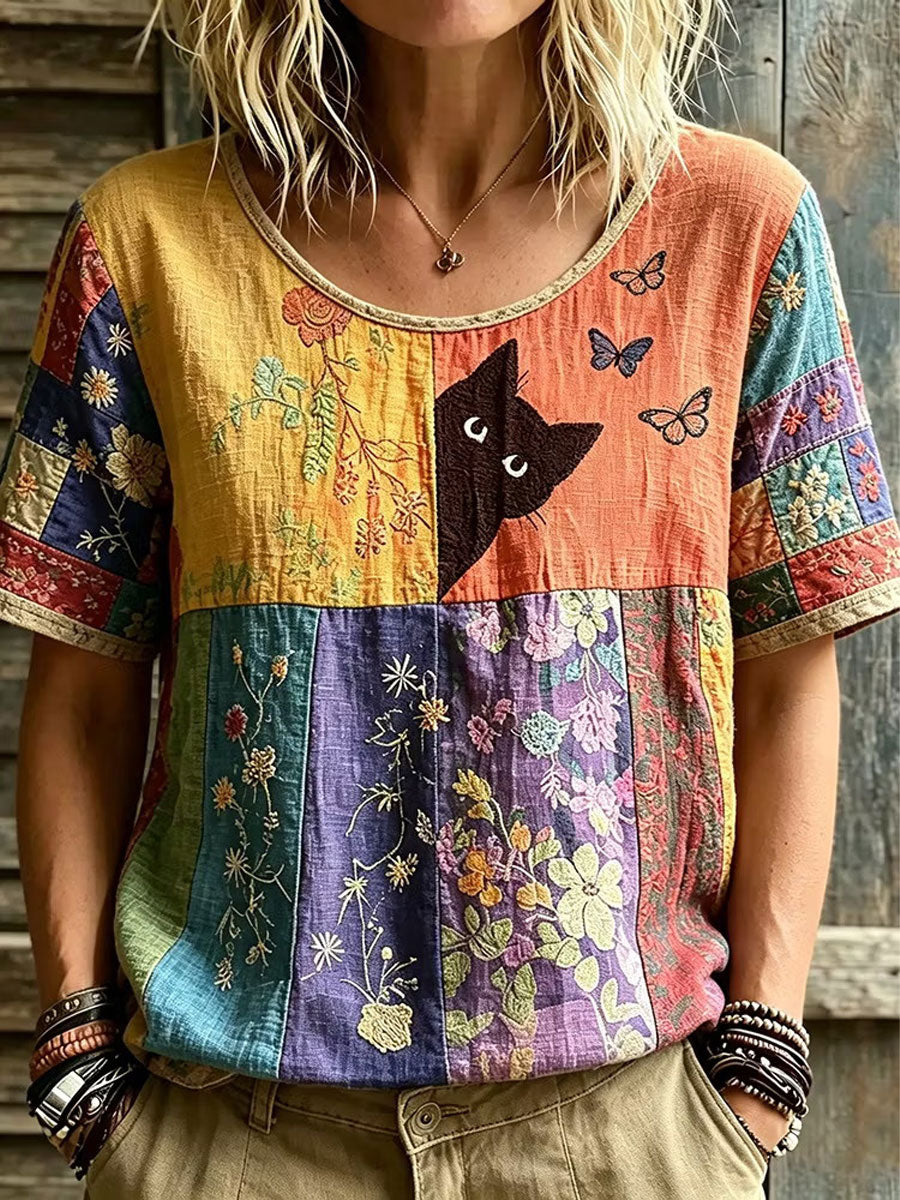Women's Elegant Cotton-Linen Top
