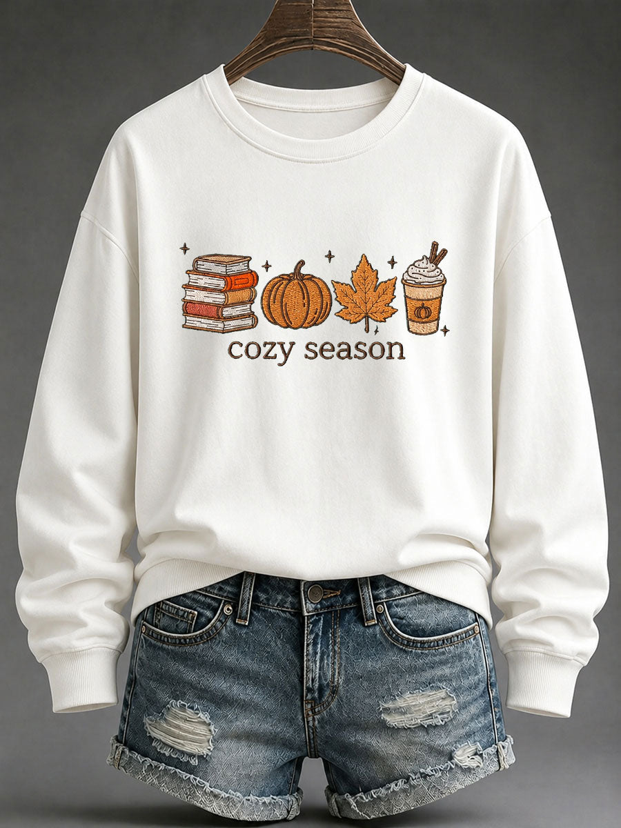 Women's Cozy Season Printed Casual Sweatshirt