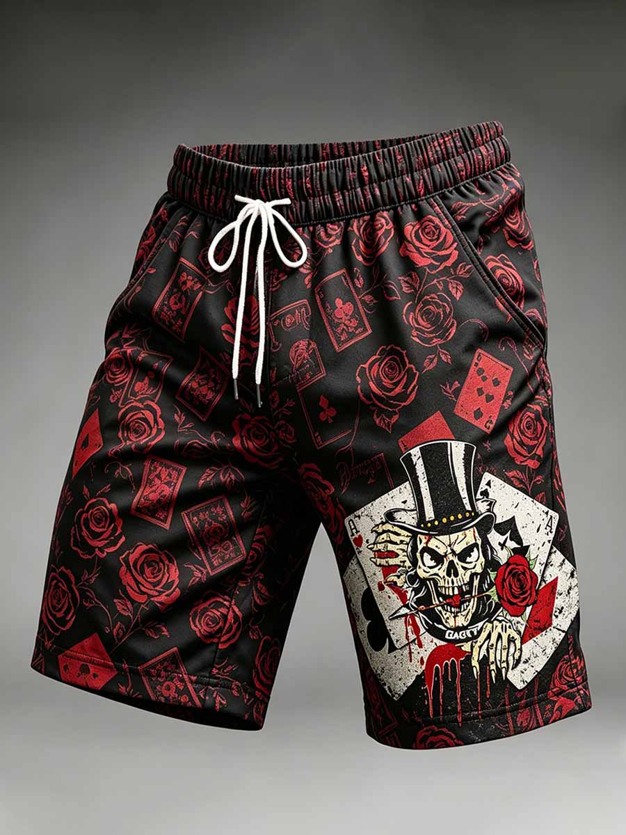 Men's Retro Guns N' Roses Rock Print Shorts