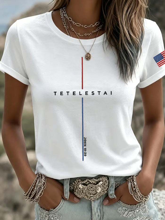 Women's Tetelestai John 19:30 Printed T-shirt