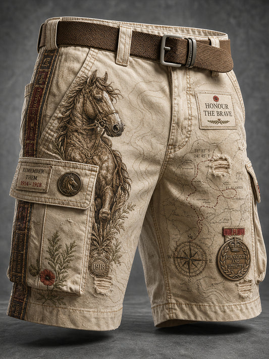 Men's Australian Veterans' Memorial  Art Print Casual Shorts