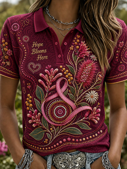 Women's Breast Cancer Awareness Australia Polo T-Shirt