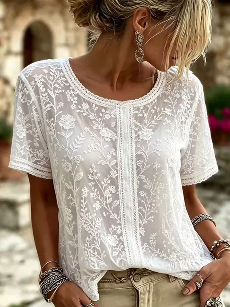 Women's Elegant Cotton-Linen Top