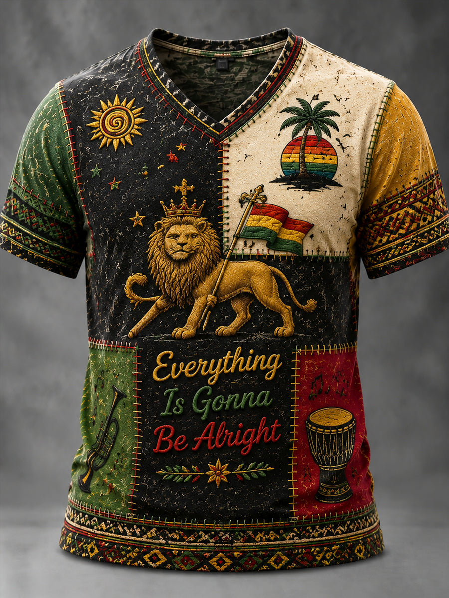 Patchwork T-shirts for Retro Reggae Fans
