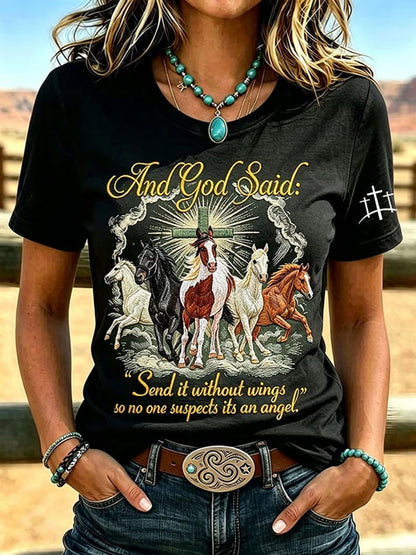 Women's Western Faith & Horse Short-sleeved T-shirt