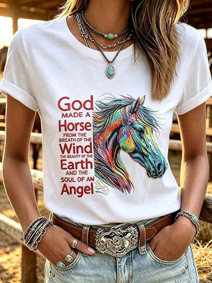 Women's Western Faith & Horse Short-sleeved T-shirt
