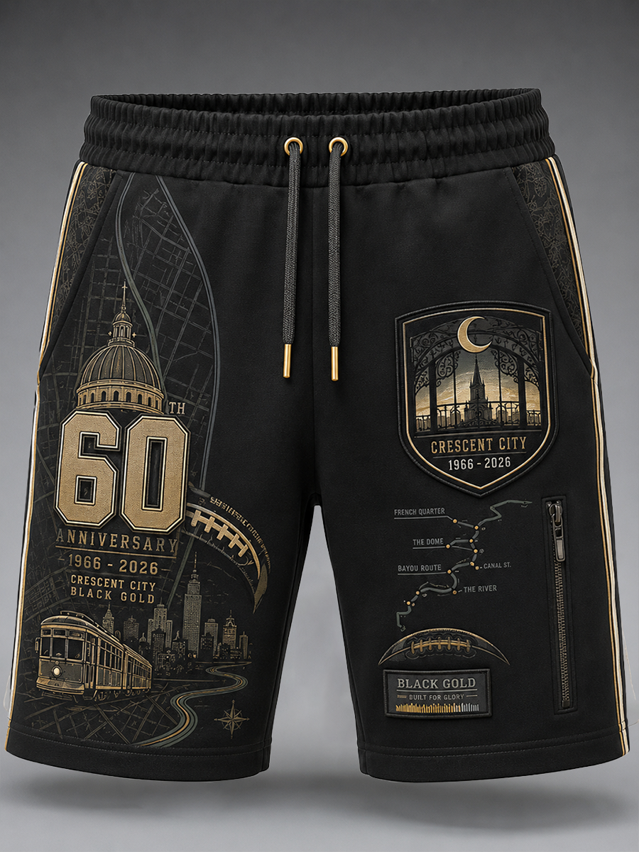 Men's The 60th Anniversary Of The New Orleans Saints Team Shorts