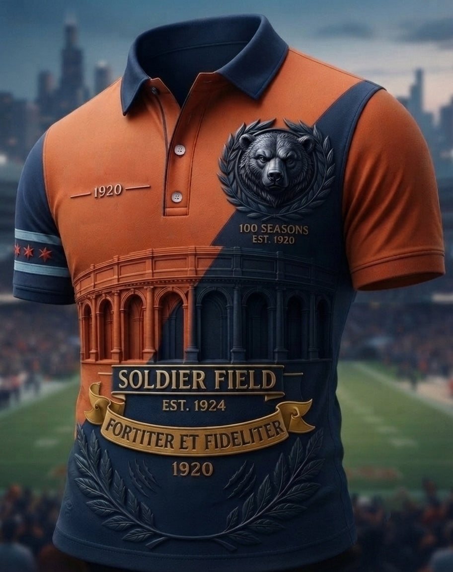 Men's Rugby Chicago Bears Printed Polo Shirt
