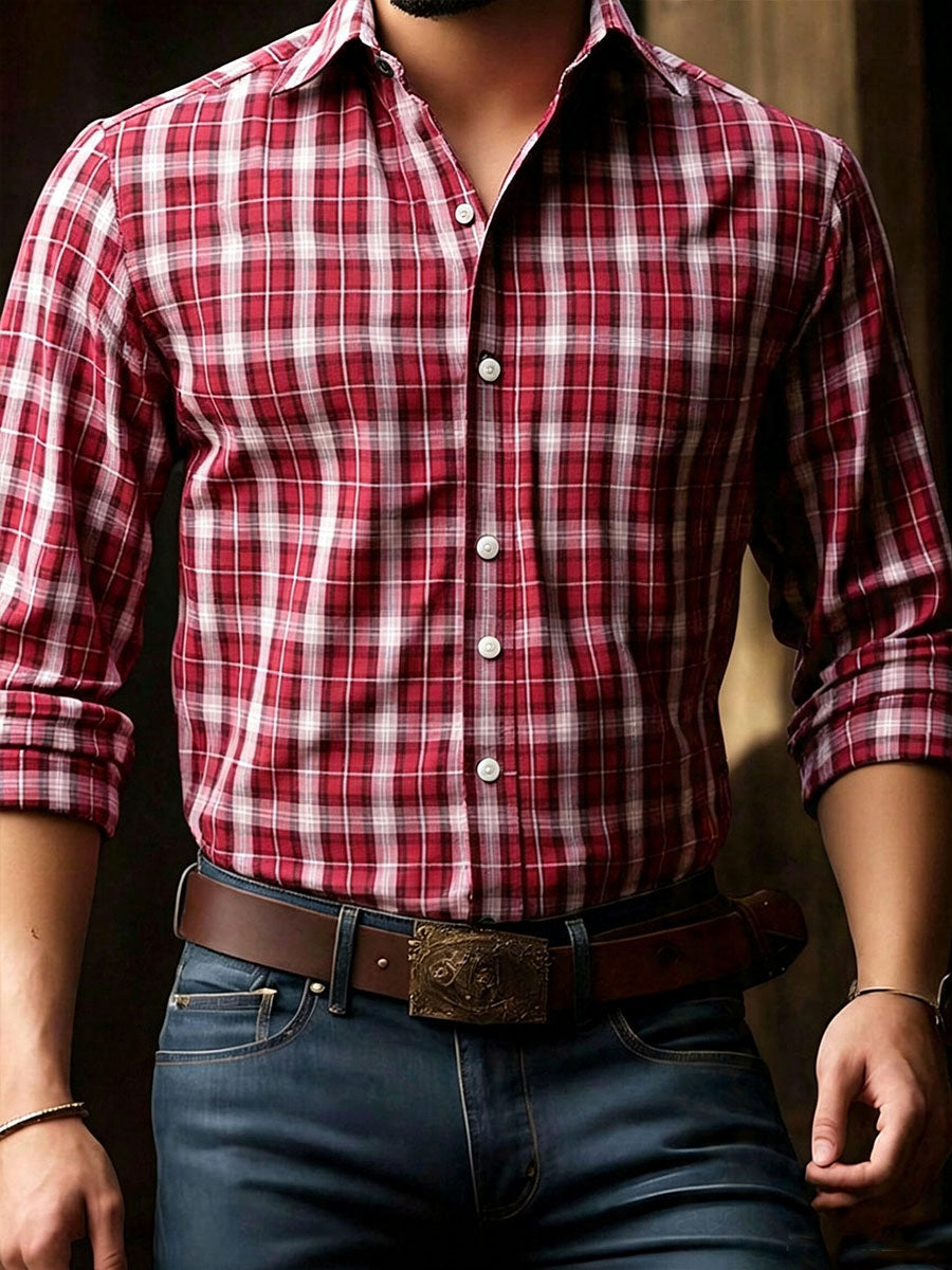 Men's Casual Plaid Shirt