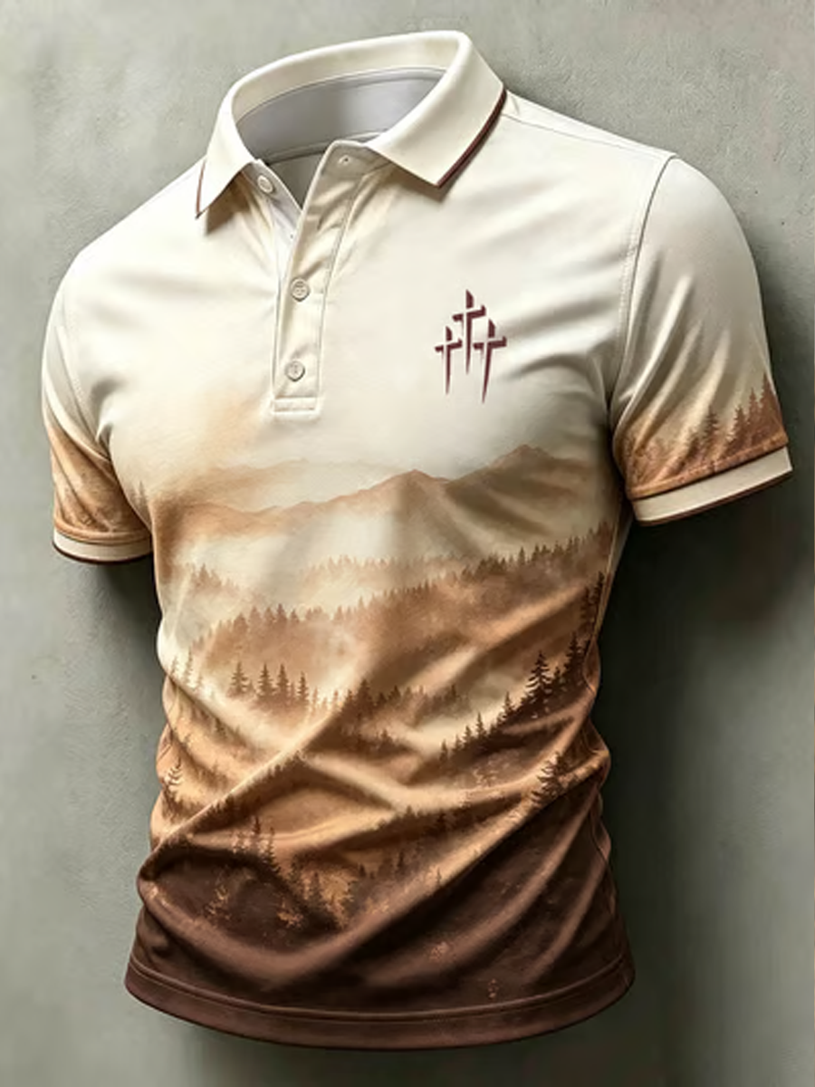 Men's Western-style Faith print polo shirt