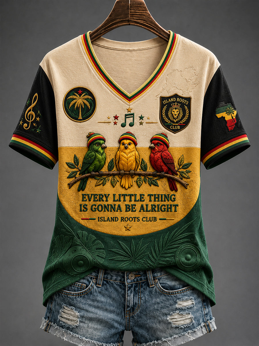 Women's Reggae V-Neck T-Shirt
