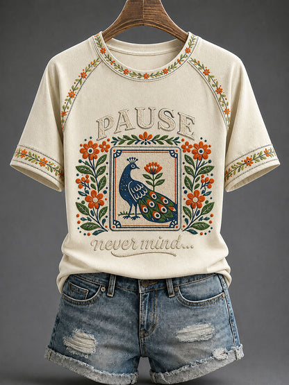 Women's Mahjong Print Casual T-Shirt