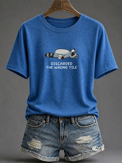 Women's Mahjong Print Casual T-Shirt