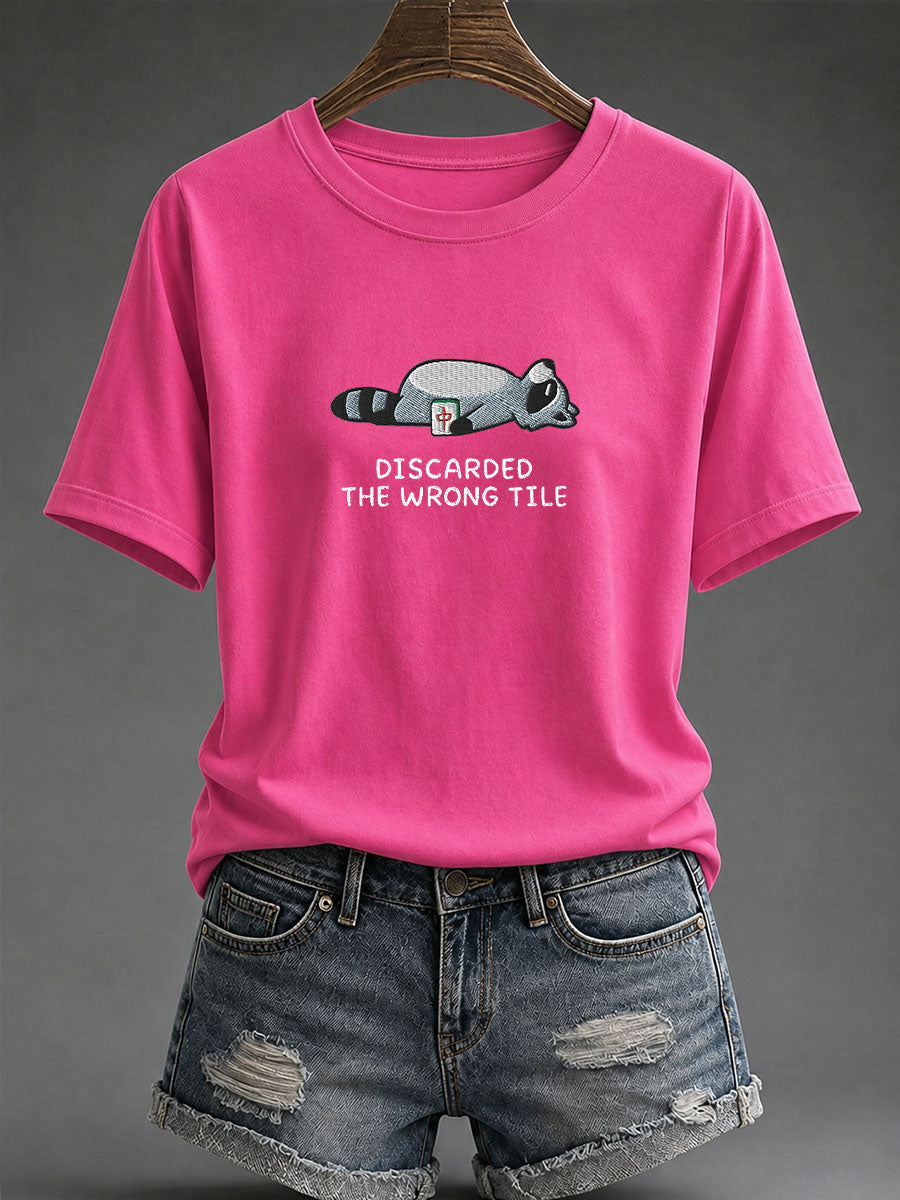 Women's Mahjong Print Casual T-Shirt
