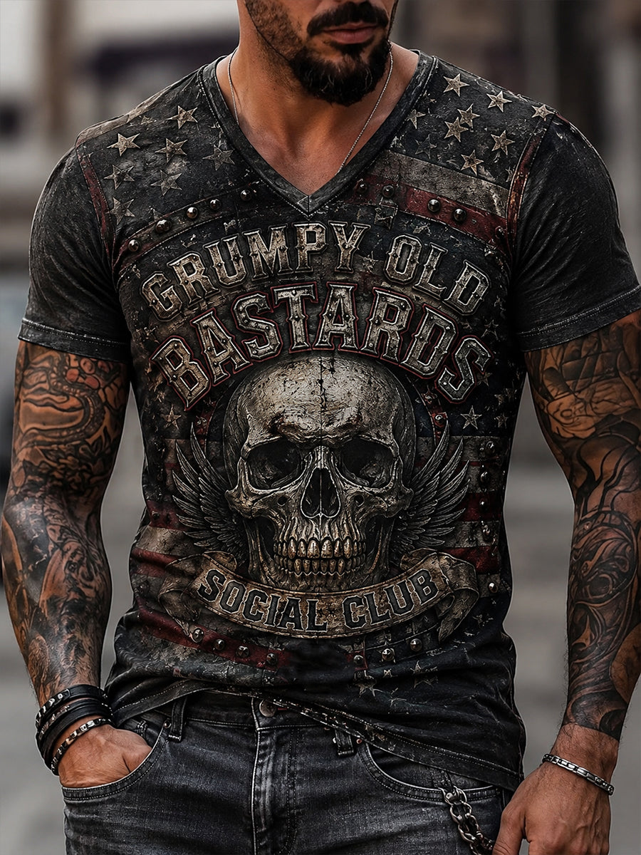 Men's Old Fuckers Club Printed Casual T-shirt