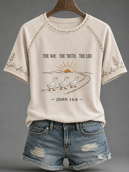 Women's 'The Way, The Truth, And The Life' Printed Casual T-Shirt