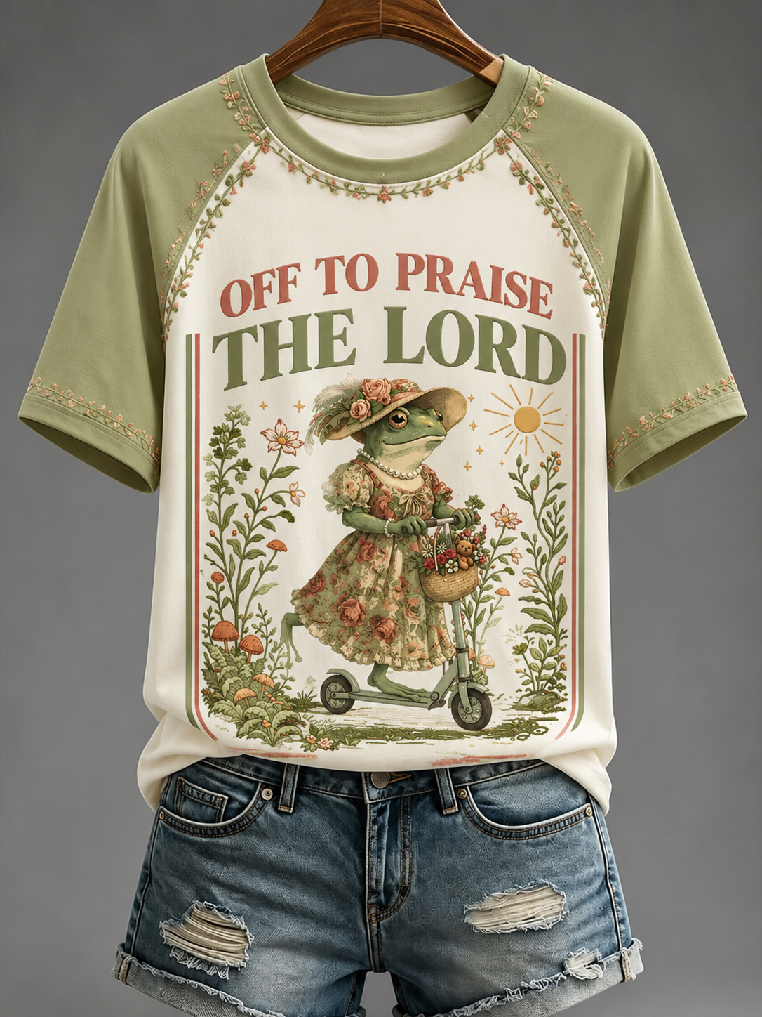 Women's Off To Praise The Lord Round Neck Short Sleeve T-shirt