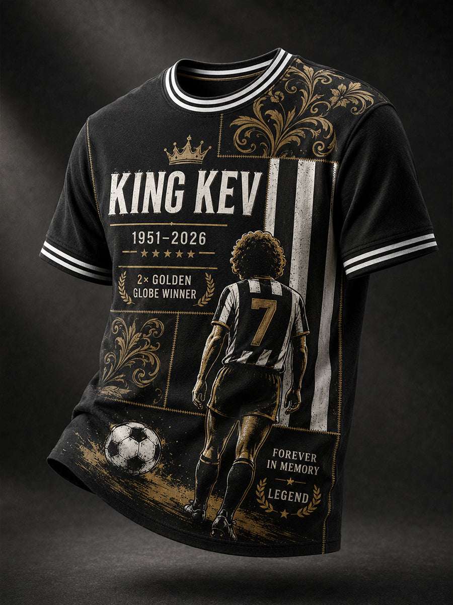 Men's T-Shirt Featuring Commemorative Elements Of Kevin Keegan, A Famous British Football Legend