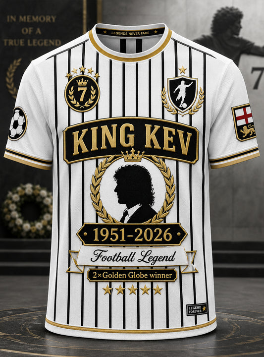 Men's British Commemorative Kevin Keegan Legendary Figure Art Print T-Shirt