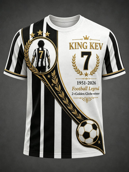 Men's British Commemorative Kevin Keegan Legendary Figure Art Print T-Shirt